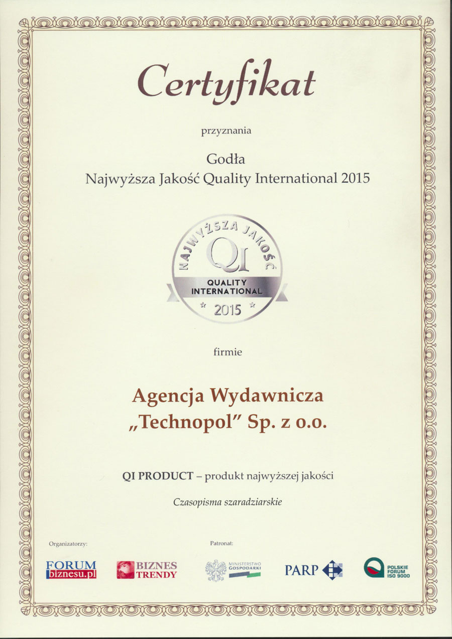 Quality International Najwyższa Jakość 2015